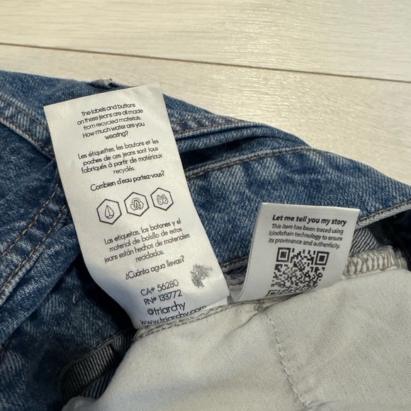 Triarchy x Josephine Skriver High Waisted Wide-Leg Distressed Jeans Sustainable - Picture 6 of 11